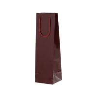【お取り寄せ】ヘイコー 紙袋 ブライトバッグ ワイン1本用 エンジ 10枚 6459205 フィルム貼手提袋 ラッピング 包装用品 | ココデカウ