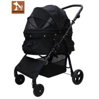 期間限定大幅値引き！耐荷重30kg！ココハート ４輪ペットカート/ペットバギー 甘えん坊バギーBIG ブラック　中型犬　多頭飼いにピッタリ！ | ペットワン