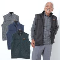 シニア 服 80代 70代 60代 紳士服 高齢者 メンズ 男性  誕生日 裏ボアニット ジップアップベスト