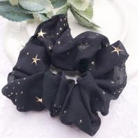 星柄 シュシュ スター ヘアゴム チュール オーガンジー ゴールド