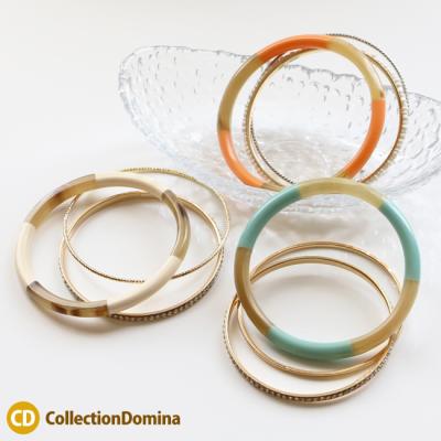 新品☆バッファローホーン リングブレスレット オレンジ