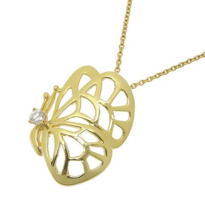 TIFFANY&Co. ティファニー バタフライネックレス ダイヤモンド K18YG  