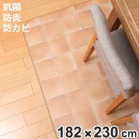 ラグ 182×230cm ラグマット テラコッタ 既製サイズ （ 撥水 拭ける タイル ダイニングラグマット フロアマット ） | お弁当グッズのカラフルボックス