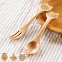 フォーク＆スプーンセット プチママン 木製 （ 子供用 食器 カトラリー スプーン フォーク ） | お弁当グッズのカラフルボックス