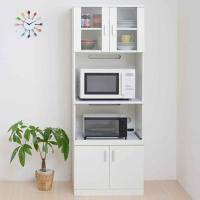 レンジボード 戸棚 キッチン収納 SIM 約幅60cm （ 食器棚 カップボード レンジ台 ガラス扉 キッチン家具 キッチンボード ） | お弁当グッズのカラフルボックス