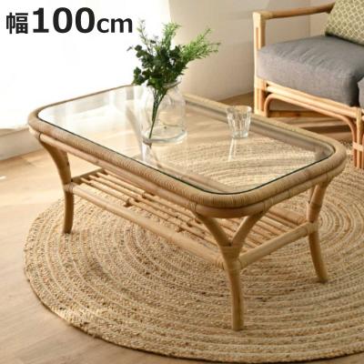 ビンテージ/ラタン/ラタン家具/籐家具/ガラステーブル/センターテーブル/楕円 ヴィンテージ ラタン 籐 ガラス テーブル 昭和レトロ z606