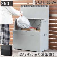 特典付き ゴミ箱 SOLOW 250L 出し入れがスムーズな屋外ストッカー （ 大型 ごみ箱 スリム 屋外 ごみばこ ダストボックス プラスチック ふた付き ） | お弁当グッズのカラフルボックス