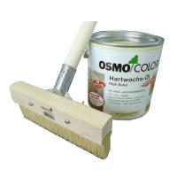 【送料無料】【お得なワイドブラシ[220mm幅]セット!!】 フロアクリアー 透明３分ツヤあり [2.5L] オスモカラー #3032・osmo・屋内・床・撥水・透明仕上げ | カラーハーモニーYahoo!ショップ