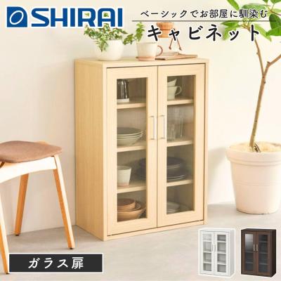 【新品・送料無料】【完成品】コモ　ガラスキャビネット　(ブラウン)(ホワイト) コモドカーサYahoo!店 - サイドボード・キャビネット｜Yahoo!ショッピング