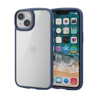 エレコム iPhone 14 TOUGH SLIM LITE フレームカラー 背面ガラス ネイビー メーカー在庫品 | コンプモト ヤフー店