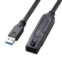 サンワサプライ USB3.2アクティブリピーターケーブル10m(抜け止めロック機構付き） メーカー在庫品 | コンプモト ヤフー店