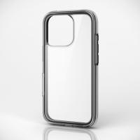 エレコム iPhone 16 Pro ケース ハイブリッド 衝撃吸収 軽量 ブラック×クリア メーカー在庫品 | いぃべあー ヤフー店