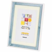 ナカバヤシ ツートン　フォトフレーム　２Ｌ・ＫＧ　ブルー 目安在庫=○ | いぃべあー ヤフー店