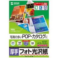 サンワサプライ カラーレーザー用フォト光沢紙・厚手 A3 100シート入り LBP-KAGNA3N メーカー在庫品 | いぃべあー ヤフー店