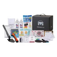 車載用防災21点セット[10-1000E] 保存水 7年保存クッキー 使い捨てカイロ 折りたたみマルチショベル 携帯トイレ 軍手 アイマスク 等