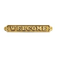 納期未定欠品中 真鍮 サインプレート 金色 文字「WELCOME」 アンティーク ブラス 雑貨 [630112] ゴーリキアイランド | コンパネ屋 Yahoo!ショップ