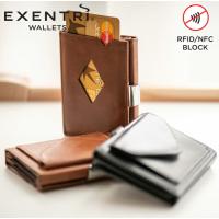 EXENTRI エキセントリ マルチウォレット スキミング防止 RFIDブロック 全7色　ミニ財布 小銭入れ カード入る 小型 本革 メンズ レディース 送料無料