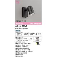 オーデリック　OG254567NR(ランプ別梱)　エクステリア スポットライト LEDランプ 昼白色 人感センサー付 防雨型 黒色サテン | coordiroom ヤフー店