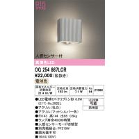 オーデリック　OG254867LCR(ランプ別梱)　エクステリア ポーチライト LEDランプ 電球色 人感センサー付 防雨型 マットシルバー | coordiroom ヤフー店
