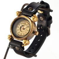 渡辺工房 手作り腕時計“FROG”ジャンボブラス ブラックチューブ/メンズ 