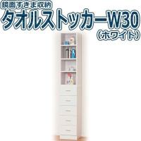 クロシオ　鏡面すきま収納 タオルストッカー W30 27048 （代引不可） | クレスコ