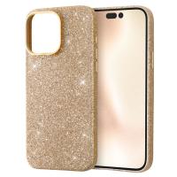 iPhone 15ProMax ケース キラキラ ラメ 塗装 ゴールド 保護 スマホ カバー アイフォン アイホン オープンレザー | CROSS ROAD Yahoo!店