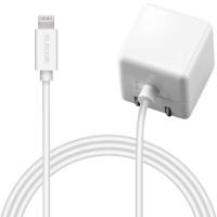 エレコム iPhone充電器 iPad充電器 1m Lightning AC ケーブル一体 ホワイト コンパクト 小型 キューブ シンプル MPA-ACL01WH | CROSS ROAD Yahoo!店