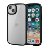 エレコム iPhone 14 Plus ケース カバー ハイブリッド 耐衝撃 衝撃吸収 軽量 薄型 ストラップホール付 背面ガラスマットクリア 指紋防止 TOUGH SLIM ブラック | CROSS ROAD Yahoo!店