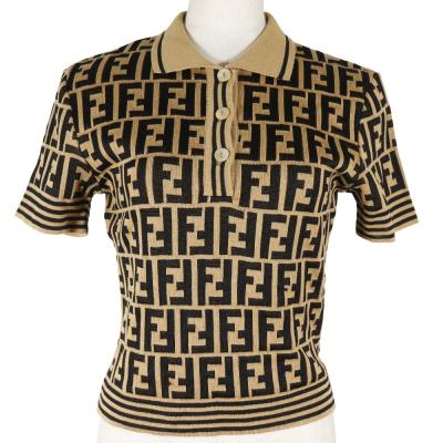 FENDI フェンディ ズッカ柄 ニット 半袖 ポロシャツ レディースITALY FENDI レディースポロシャツ｜トップス｜ファッション おすすめ人気
