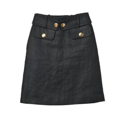 美品 Chloe シルク アコーディオンスカート - ネイビー クロエ  