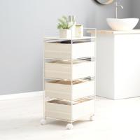 ランドリー収納 幅約40cm 4段収納 ホワイト 萩原 RAN-2435WH メーカー直送 | 生活家電ディープライス