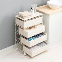 ランドリー収納 幅約50cm 4段収納 ホワイト 萩原 RAN-2436WH メーカー直送 | 生活家電ディープライス