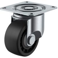 ユーエイキャスター プレート式 自在 低床キャスター 強化ナイロン 車輪径75mm  Hタイプ CAL-HG-75GNB [1162-2262608] | DAISHIN工具箱