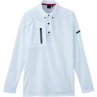 アイトス 長袖ボタンダウンポロシャツ（男女兼用） ホワイト L 10604-001-L [266-868696] | DAISHIN工具箱
