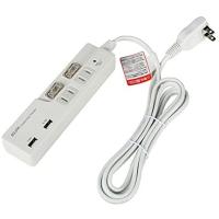 ELPA(エルパ) 耐雷サージ スイッチ付タップ USB2個口+コンセント2個口 2m WBS-LS22USB(W) | ダイユーエイト.com ヤフー店