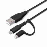 PGA PG-LMC10M03BK 変換コネクタ付き 2in1 USBケーブル(Lightning&amp;amp;micro USB) 1m ブラック携帯 | だまP