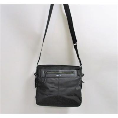 【未使用級】アニエスベー ショルダーウォレット がま口 レザー ブラック 黒 未使用級】アニエスベー ショルダーウォレット がま口 レザー ブラック