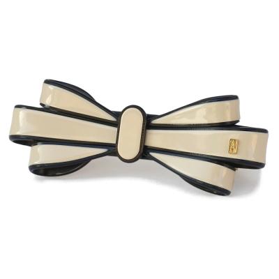 アレクサンドルゥパリ アイボリー サテン リボンバレッタ バレッタ (8 cm)｜ALEXANDRE DE PARIS（アレクサンドル ドゥ パリ）