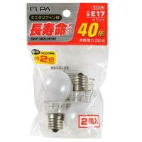エルパ (ELPA) 長寿命ミニクリプトン球 電球 照明 間接照明 E17 36W ホワイト 2個入 GKP-362LH(W) | DCK