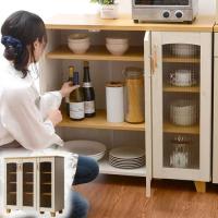 ワイエムワールド フレンチカントリー食器棚　ロータイプ NA/00-140-na ナチュラル ナチュラル | DCMオンライン