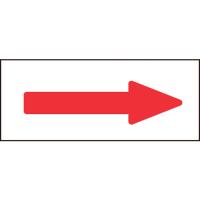 緑十字 配管方向表示ステッカー　→赤矢印　30×85mm　10枚組　アルミ/194008 | DCMオンライン