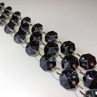 アクリル製オクタゴン14mmビーズチェーン1m　ブラック | クリスタルデコレーション工房