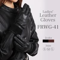 バイク グローブ 女性 ウィンター 本革 手袋 レザー デグナー DEGNER FRWG-41 ブラック ブラウン | デグナーヤフーショッピング