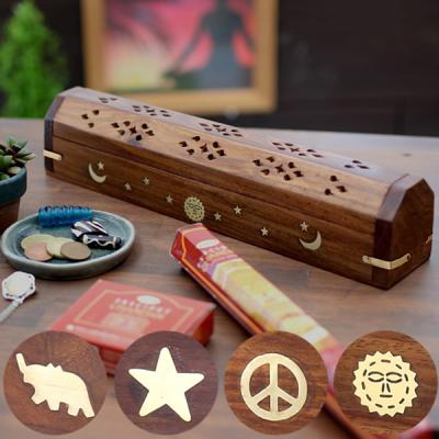 木製カボチャ型ボックスお香入れ 木製カボチャ型ボックスお香入れ