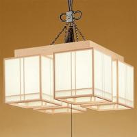 オーデリック LED和風シャンデリアライト 直付・吊り下げ両用型 〜8畳用 LED電球ボール球形 4灯 口金E26 電球色 非調光タイプ スイッチ付 OC114104LR | 電材堂ヤフー店