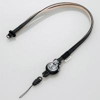 ELECOM のびぃ〜るストラップ スマートフォン用 伸縮自在タイプ コードリール付 最大70cm MPA-ST01BK | 電材堂ヤフー店