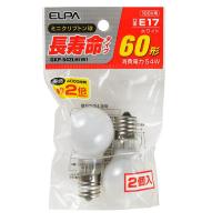 エルパ ミニクリプトン球 長寿命タイプ 60W E17 ホワイト 2個入 GKP-542LH (W) | でんきのパラダイス電天堂