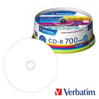 三菱化学メディア Verbatim 1回記録用 CD-R 48倍速 25枚 SR80FP25V1 | でんきのパラダイス電天堂