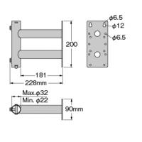 SB3220｜サイドベース UHF+BS用 22〜32φ 亜鉛メッキ マスプロ電工 | 電材ネット