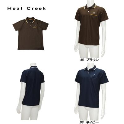 【新品美品】Heal Creekネイビー ポロシャツ サイズ：52 HEAL CREEK ヒールクリーク 長袖ポロシャツ ネイビー系